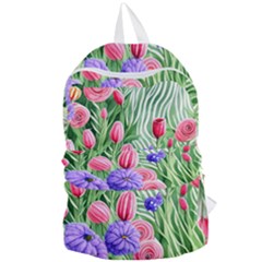 Exquisite Watercolor Flowers Foldable Lightweight Backpack by GardenOfOphir