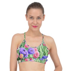 Exquisite Watercolor Flowers Basic Training Sports Bra by GardenOfOphir