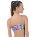 Exquisite watercolor flowers Knot Up Bikini Top View2