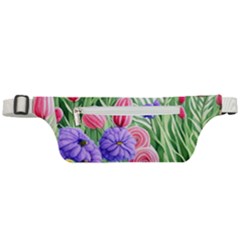 Exquisite Watercolor Flowers Active Waist Bag by GardenOfOphir