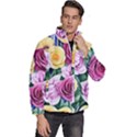 Cherished Watercolor Flowers Men s Puffer Bubble Jacket Coat View3