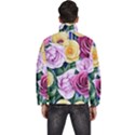 Cherished Watercolor Flowers Men s Puffer Bubble Jacket Coat View4