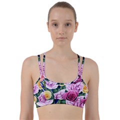 Cherished Watercolor Flowers Line Them Up Sports Bra by GardenOfOphir