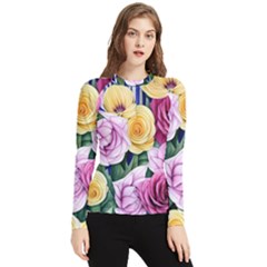 Cherished Watercolor Flowers Women s Long Sleeve Rash Guard by GardenOfOphir