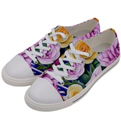 Cherished Watercolor Flowers Men s Low Top Canvas Sneakers by GardenOfOphir