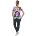 Cherished Watercolor Flowers Short Sleeve Zip Up Jacket View2