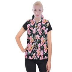 Charming Watercolor Flowers Women s Button Up Vest by GardenOfOphir