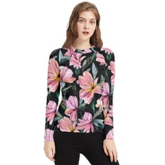 Charming Watercolor Flowers Women s Long Sleeve Rash Guard by GardenOfOphir