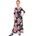 Charming Watercolor Flowers Kids  Quarter Sleeve Maxi Dress View1