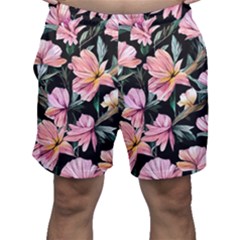 Charming Watercolor Flowers Men s Shorts by GardenOfOphir