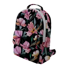 Charming Watercolor Flowers Flap Pocket Backpack (large) by GardenOfOphir