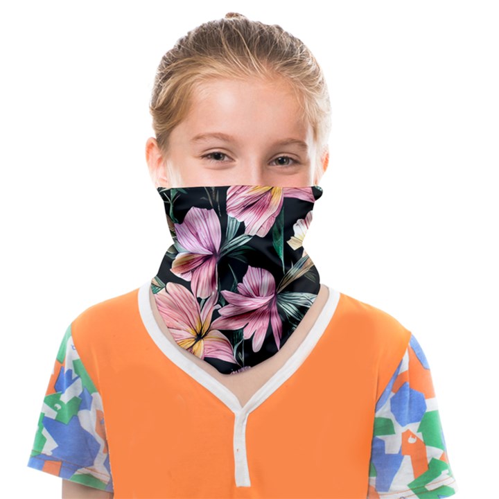 Charming Watercolor Flowers Face Covering Bandana (Kids)