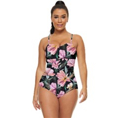 Charming Watercolor Flowers Retro Full Coverage Swimsuit by GardenOfOphir