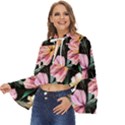 Charming Watercolor Flowers Boho Long Bell Sleeve Top View2