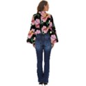 Charming Watercolor Flowers Boho Long Bell Sleeve Top View4