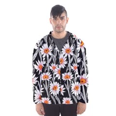 Dazzling Watercolor Flowers Men s Hooded Windbreaker by GardenOfOphir