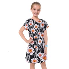 Dazzling Watercolor Flowers Kids  Drop Waist Dress by GardenOfOphir