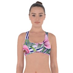 Luxurious Watercolor Flowers Got No Strings Sports Bra by GardenOfOphir