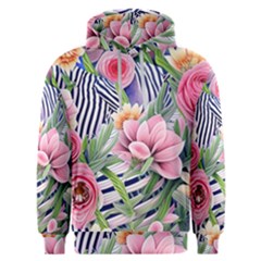 Luxurious Watercolor Flowers Men s Overhead Hoodie by GardenOfOphir