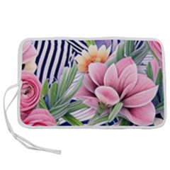 Luxurious Watercolor Flowers Pen Storage Case (m) by GardenOfOphir