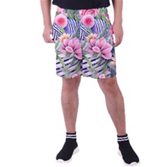 Luxurious Watercolor Flowers Men s Pocket Shorts by GardenOfOphir