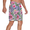 Luxurious watercolor flowers Men s Beach Shorts View3