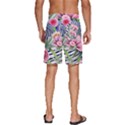 Luxurious watercolor flowers Men s Beach Shorts View4