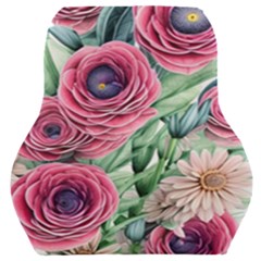 Majestic Watercolor Flowers Car Seat Back Cushion 