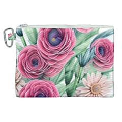 Majestic Watercolor Flowers Canvas Cosmetic Bag (xl) by GardenOfOphir