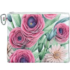 Majestic Watercolor Flowers Canvas Cosmetic Bag (xxxl) by GardenOfOphir