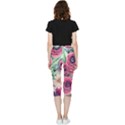 Majestic watercolor flowers Inside Out Lightweight Velour Capri Leggings  View2