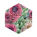 Majestic watercolor flowers Wooden Puzzle Hexagon View1