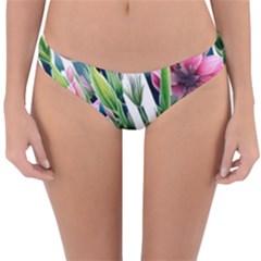 Sumptuous Watercolor Flowers Reversible Hipster Bikini Bottoms by GardenOfOphir