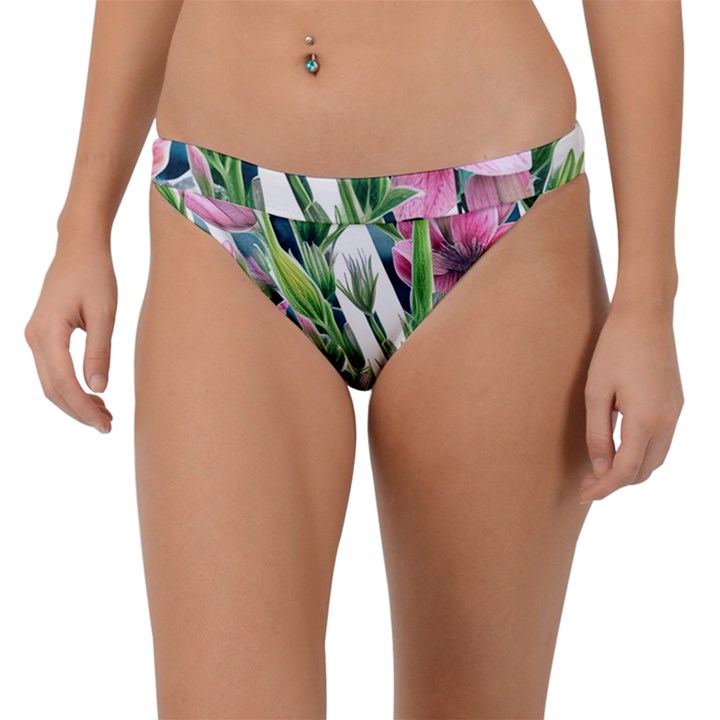 Sumptuous watercolor flowers Band Bikini Bottoms