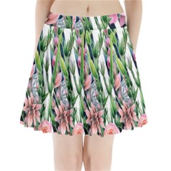 Sumptuous Watercolor Flowers Pleated Mini Skirt by GardenOfOphir