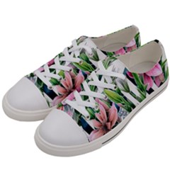 Sumptuous Watercolor Flowers Women s Low Top Canvas Sneakers by GardenOfOphir