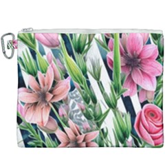 Sumptuous Watercolor Flowers Canvas Cosmetic Bag (xxxl) by GardenOfOphir