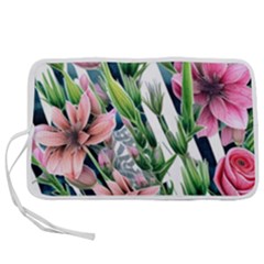 Sumptuous Watercolor Flowers Pen Storage Case (l) by GardenOfOphir