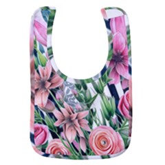 Sumptuous Watercolor Flowers Baby Bib by GardenOfOphir