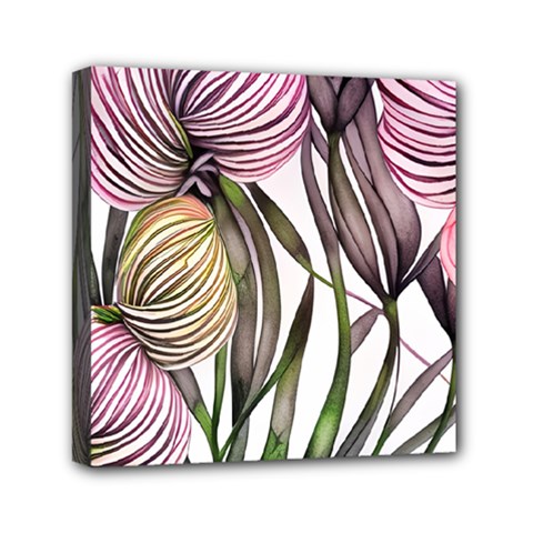 Charming And Cheerful Watercolor Flowers Mini Canvas 6  X 6  (stretched) by GardenOfOphir