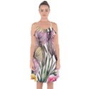 Charming and Cheerful Watercolor Flowers Ruffle Detail Chiffon Dress View1