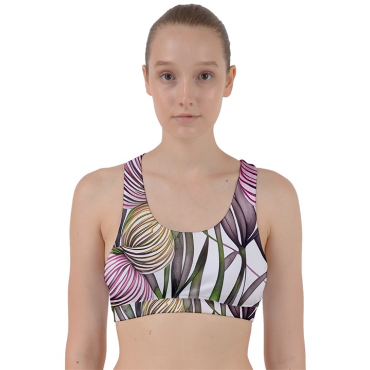 Charming and Cheerful Watercolor Flowers Back Weave Sports Bra