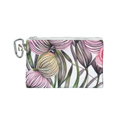 Charming And Cheerful Watercolor Flowers Canvas Cosmetic Bag (small) by GardenOfOphir