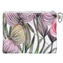 Charming and Cheerful Watercolor Flowers Canvas Cosmetic Bag (XXL) View2