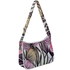 Charming And Cheerful Watercolor Flowers Zip Up Shoulder Bag by GardenOfOphir