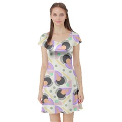 Pattern Pastel Drawing Art Short Sleeve Skater Dress by Ravend