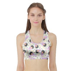 Pattern Pastel Drawing Art Sports Bra With Border by Ravend