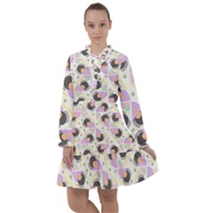 Pattern Pastel Drawing Art All Frills Chiffon Dress by Ravend