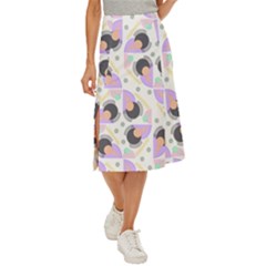 Pattern Pastel Drawing Art Midi Panel Skirt by Ravend