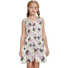 Pattern Pastel Drawing Art Kids  Sleeveless Tiered Mini Dress by Ravend